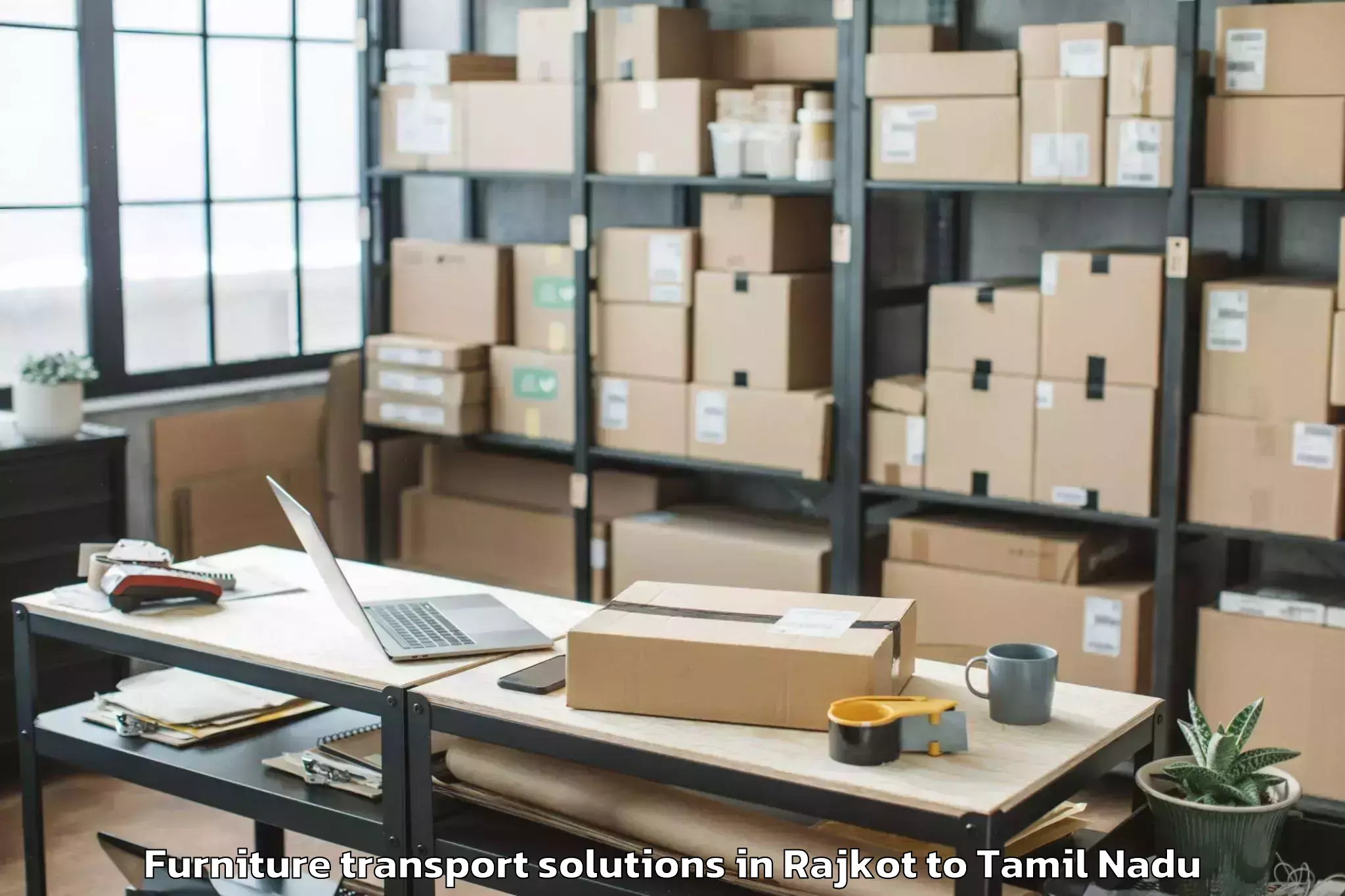 Book Rajkot to Kulittalai Furniture Transport Solutions Online